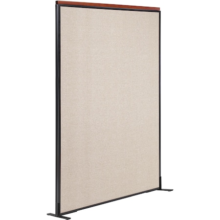 Interion By Global Industrial Interion Deluxe Freestanding Office Partition Panel, 48-1/4inW x 97-1/2inH, Tan 695793FTN